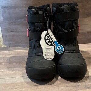 Wonder Nation Black Kids Snow Boots